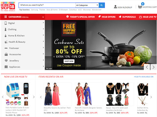 Homeshop18 Shopping Sites in India